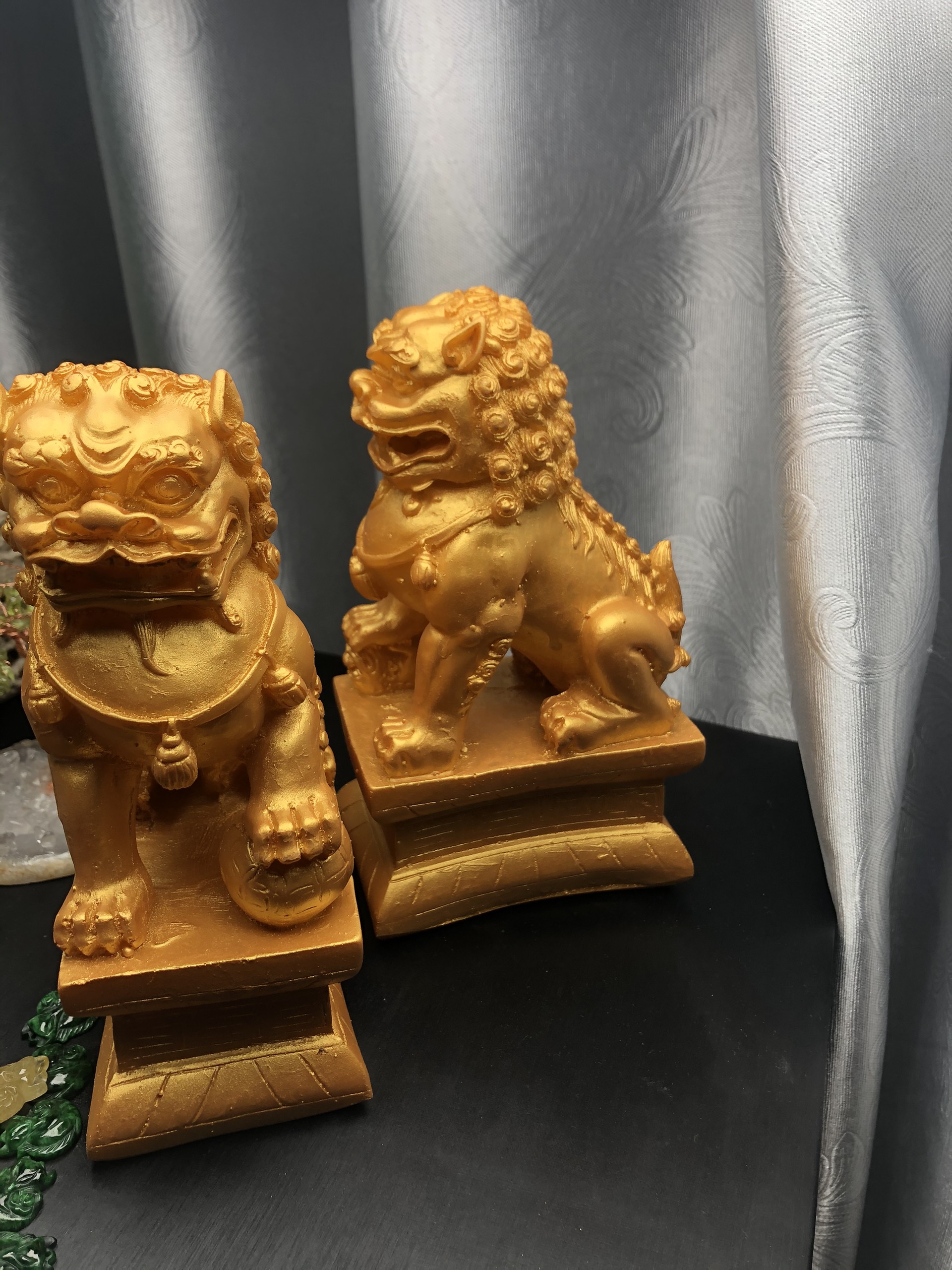 [FreeshipMAX] Cặp kỳ lân bột đá non nước cao 16,4 cm để bàn