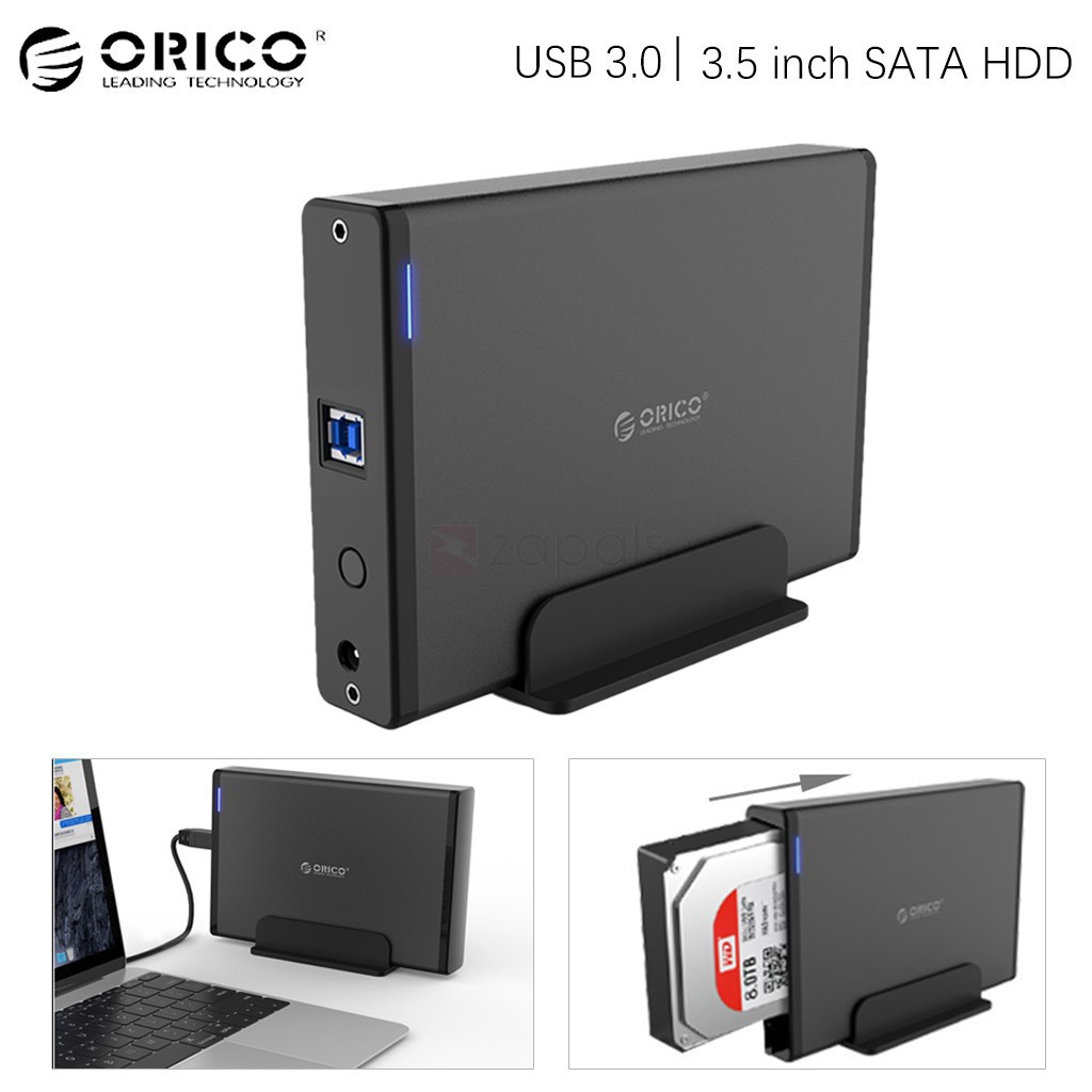 Hdd box 3.5" orico 7688u3 vỏ kim loại - hộp đựng ổ cứng pc sata usb 3.0 - chính hãng orico