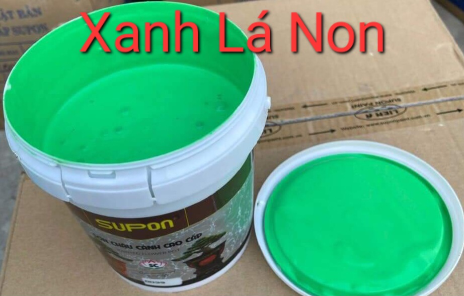 [Hộp 1kg]Sơn màu Xanh Lá Non SUPON sơn hệ bóng ngoại thất