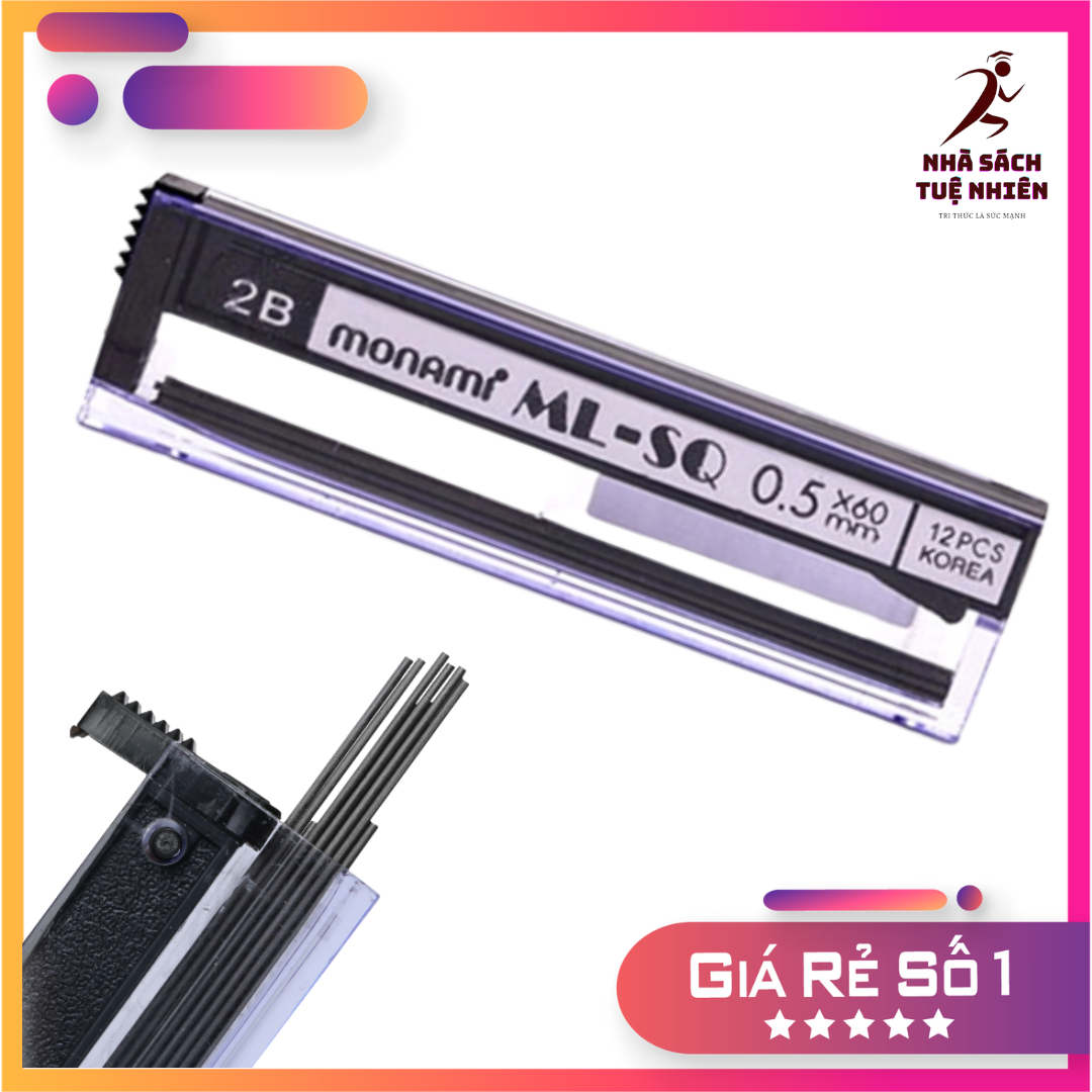 Ruột chì 2b monami 0,5mm ngòi bút chì monami kim bút chì monami cam kết chính hãng