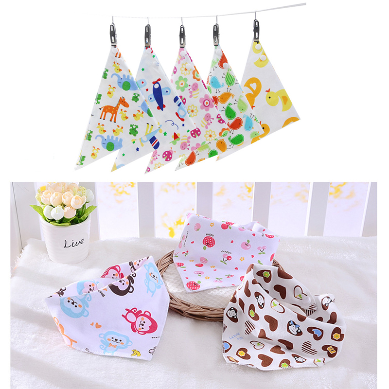 Combo khăn cổ tam giác cotton có nút bầm cho bé