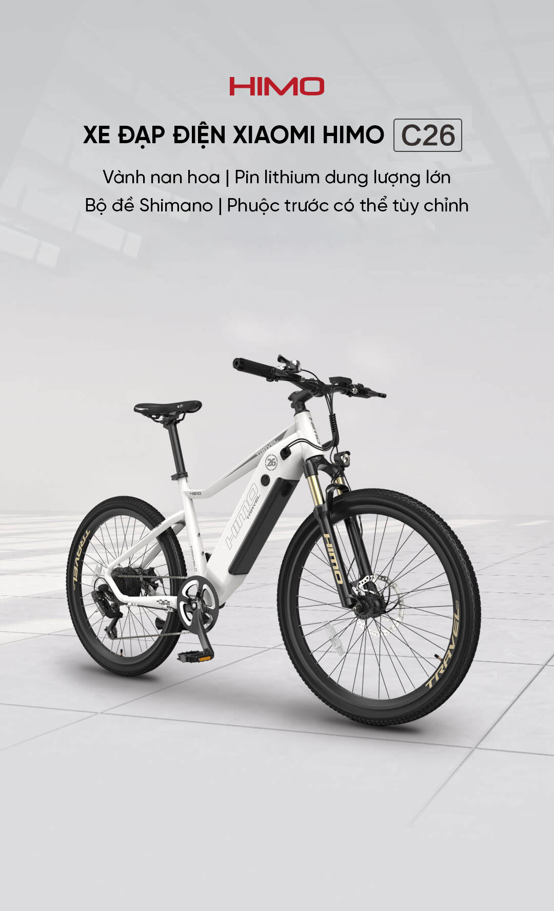 Xe đạp điện trợ lực Xiaomi Himo C26 pin Lithium có thể tháo rời