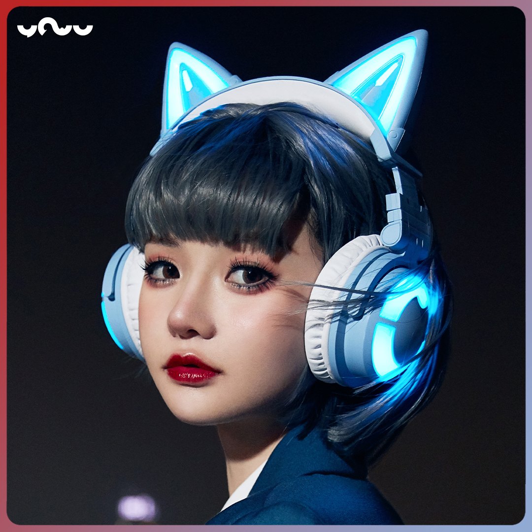 Tai Nghe Tai Mèo Yowu 3S LED RBG Bluetooth Giảm Tiếng Ồn Headphones True Wireless Tối Ưu Cho Gaming & Livestream