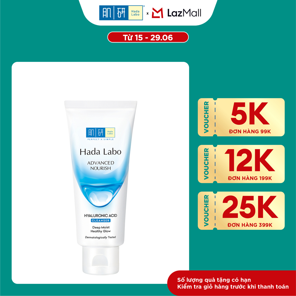 Sữa rửa mặt dưỡng ẩm tối ưu Hada Labo Advanced Nourish Cleanser 80g