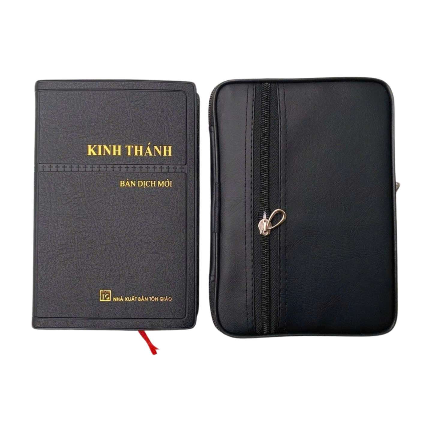 Sách Kinh Thánh bản Dịch Mới,Màu bìa đen,Kèm bao da đen tách rời,Có viền đen tên sách,Trọn bộ Cựu ước – Tân ước, Cỡ nhỏ 11x17cm