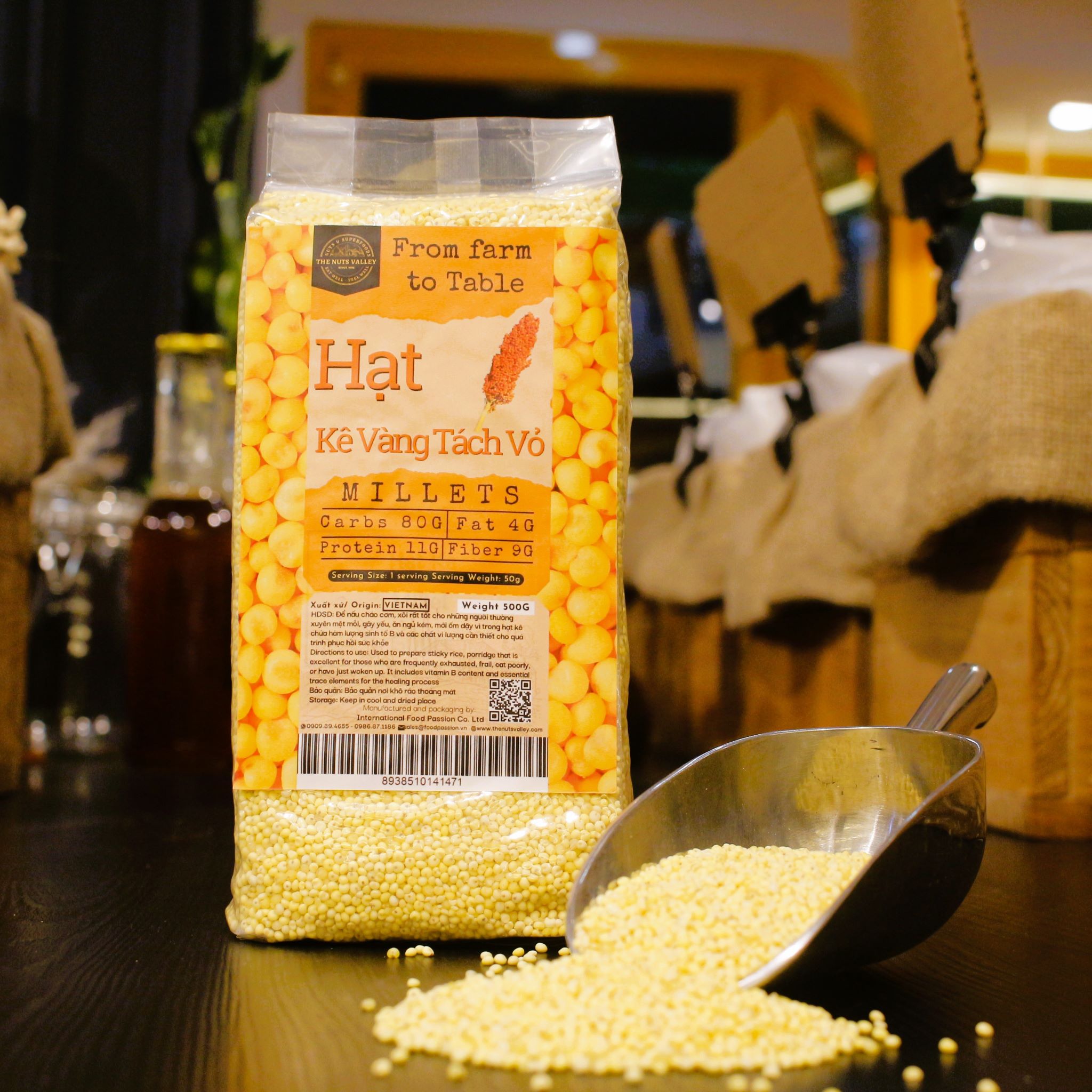 Hạt kê vàng tách vỏ - golden millets 500g the nuts valley