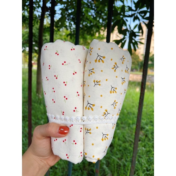 Vải thô đũi cara mềm mát may váy áo và đồ handmade cành quả