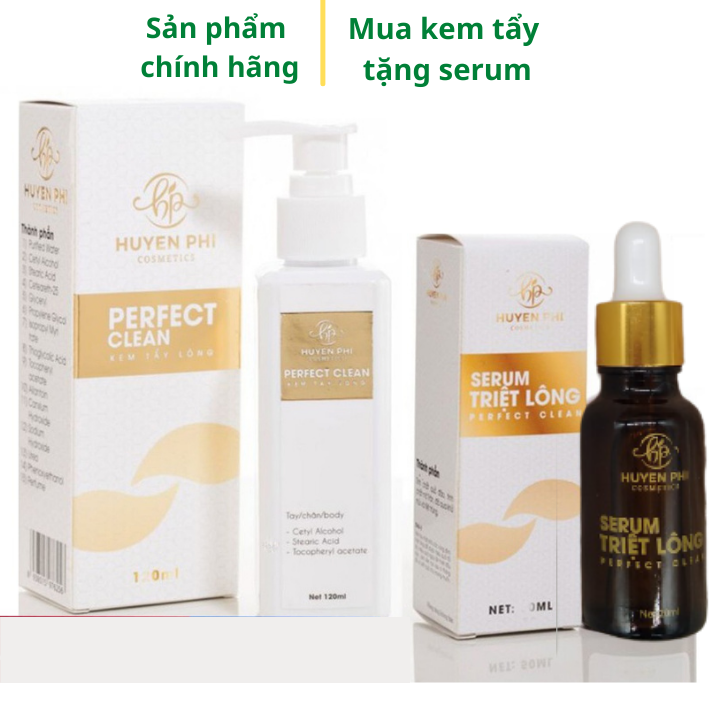 Kem tẩy lông Huyền Phi mua 1 kem tẩy tặng 1 serum - triệt sạch chân lông