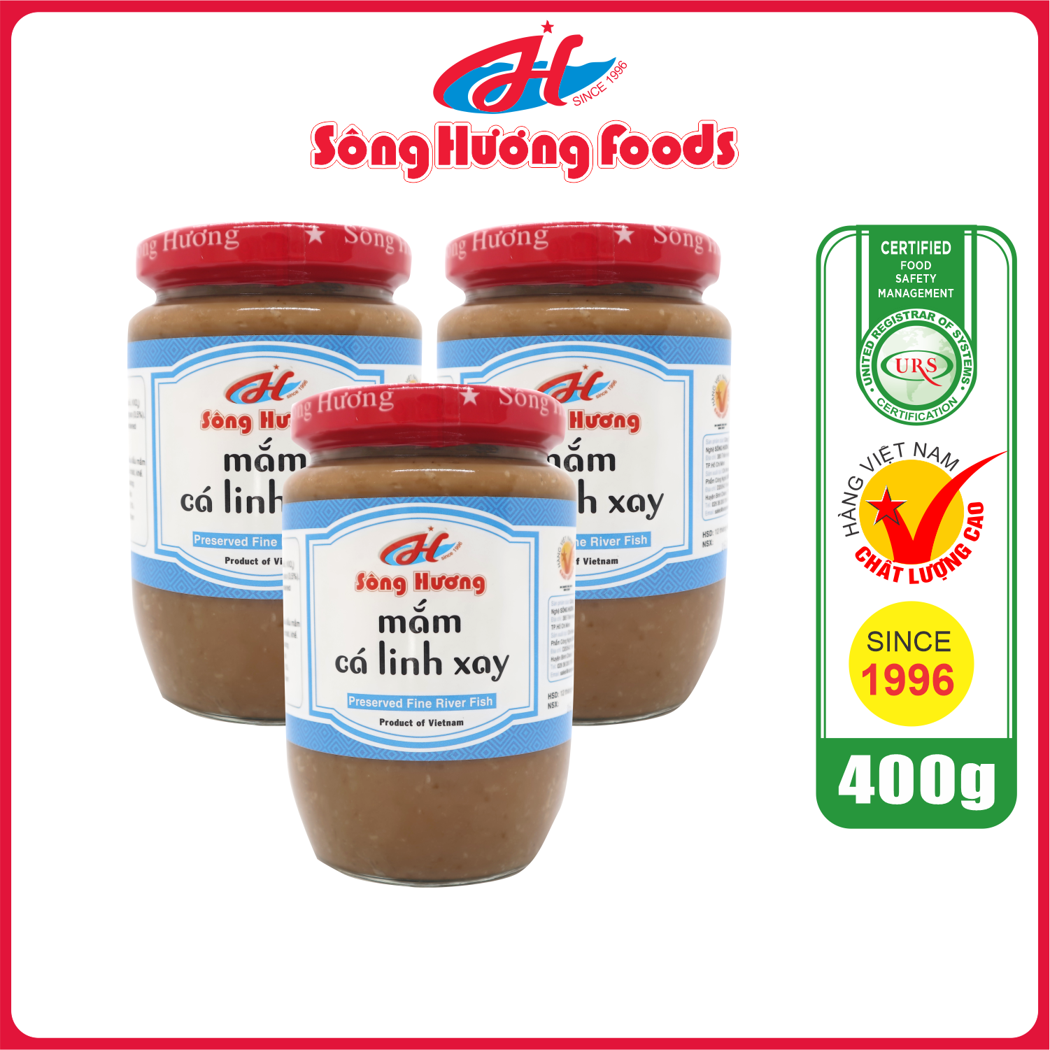3 Hũ Mắm Cá Linh Xay Sông Hương Foods Hũ 400g - Nấu lẩu mắm , Chưng trứng , mắm chưng, bún