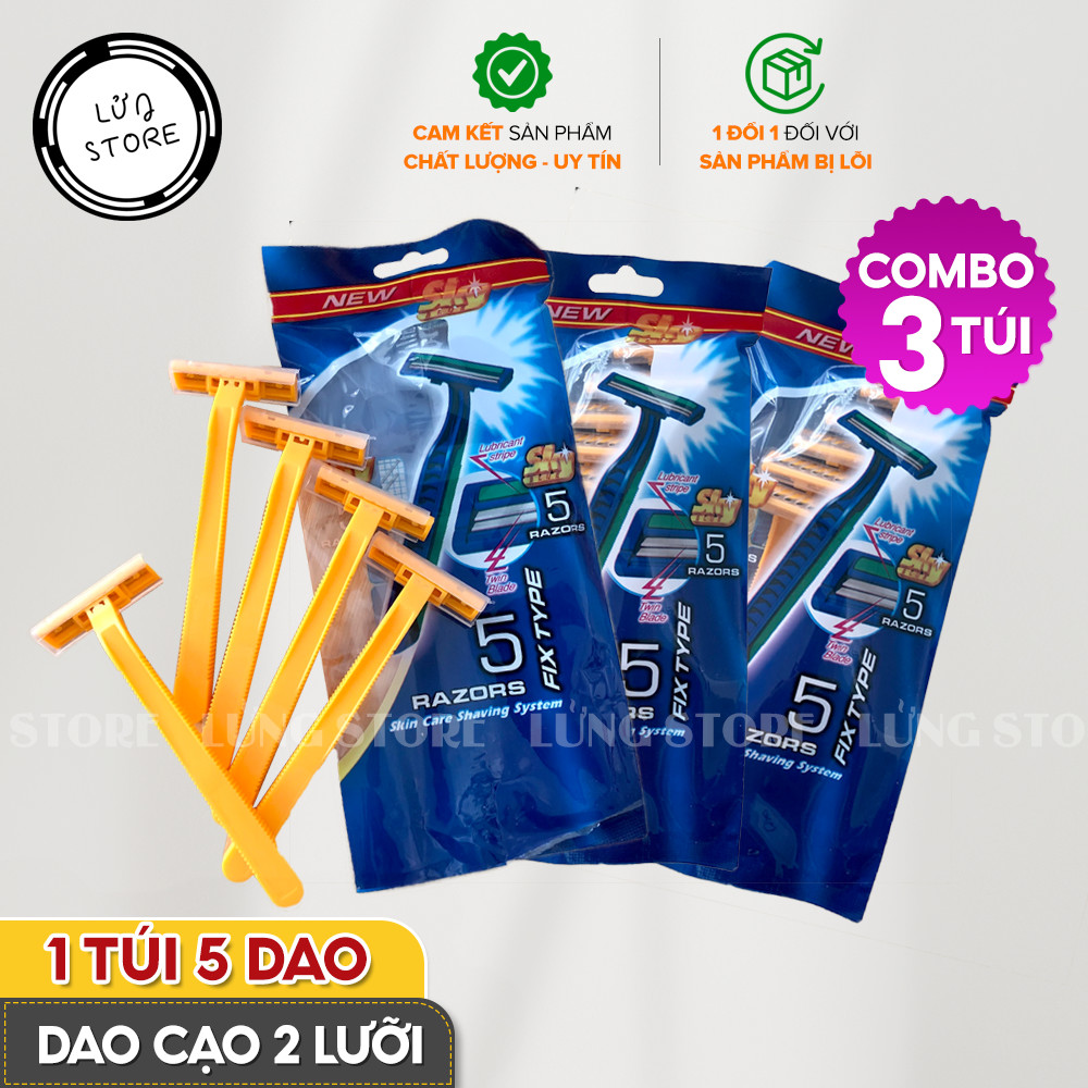 Combo 3 túi dao cạo râu 2 lưỡi tiện dụng