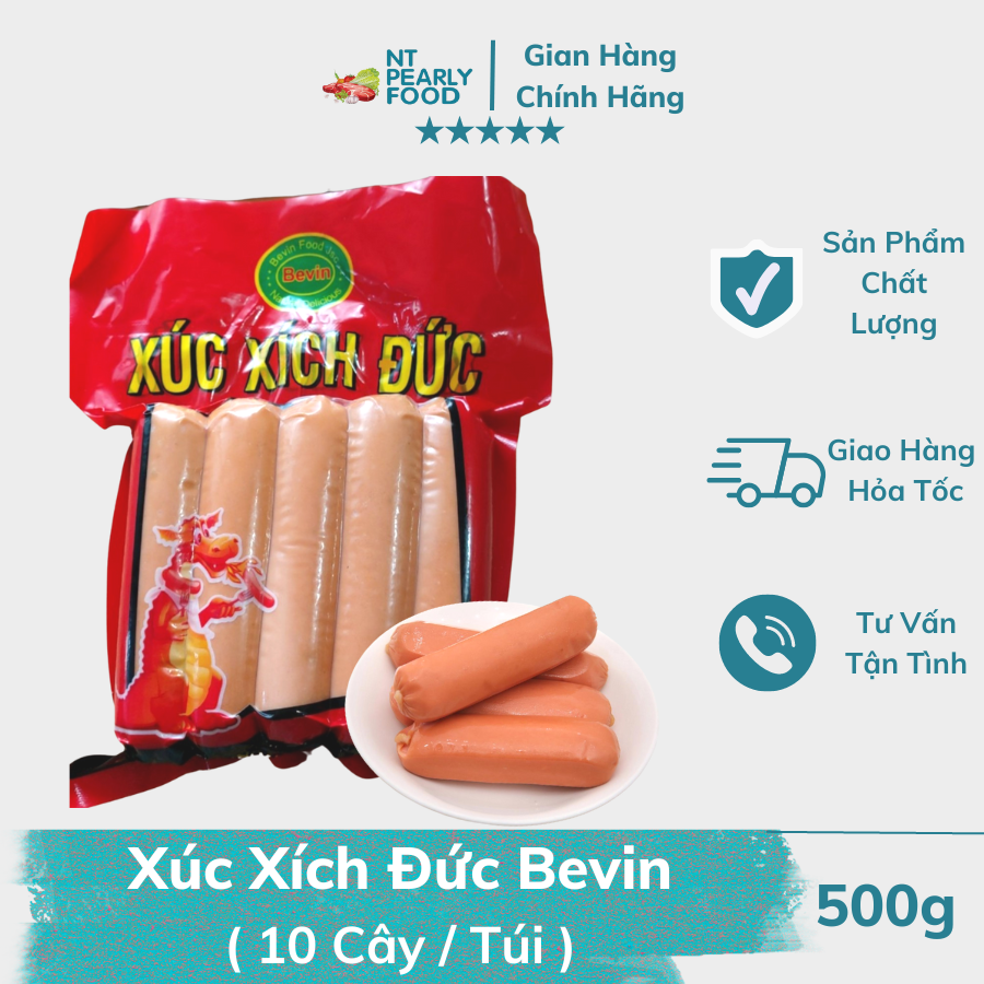 Xúc Xích Đức Bevin - Xúc Xích Nướng Loại 1 - Thích hợp làm tiệc bbq, lẩu nướng, chiên, ăn vặt