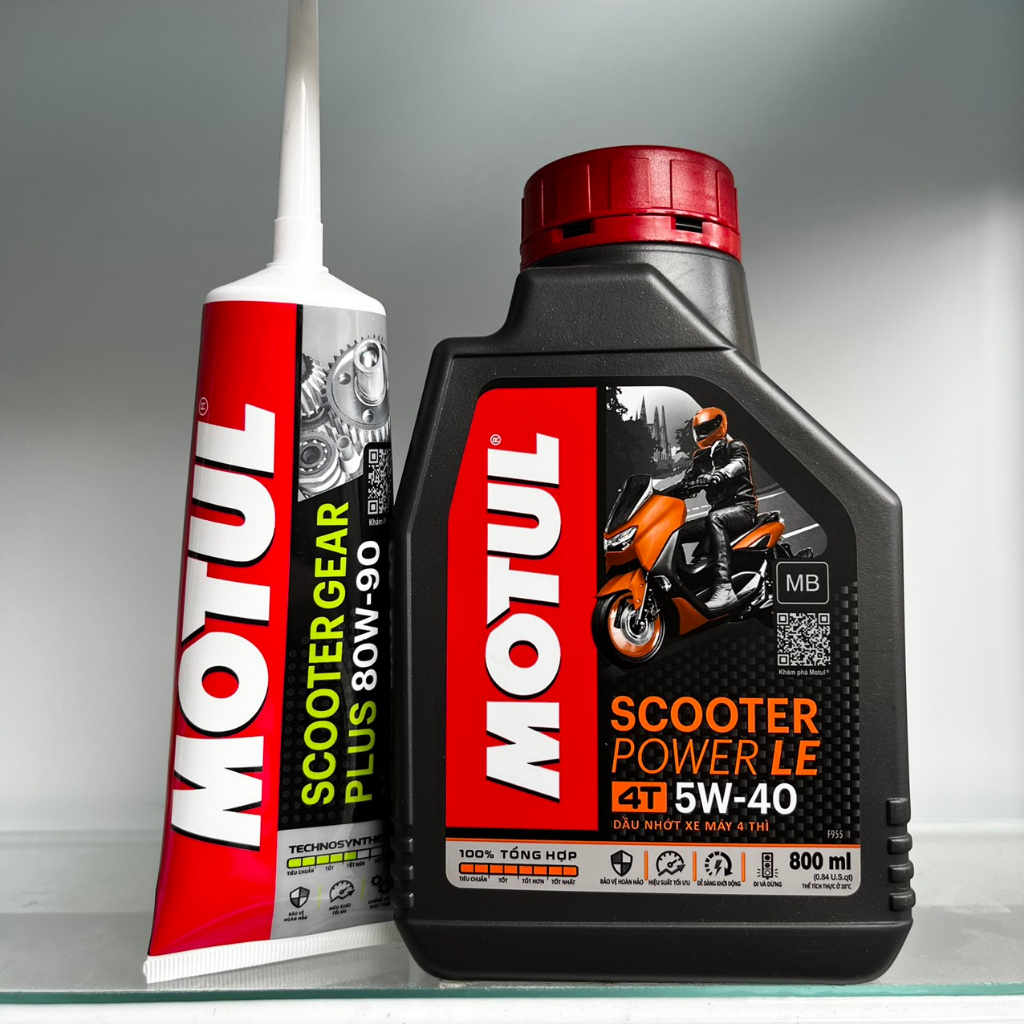 Nhớt Motul Tay Ga Scooter Power LE 5W40 0.8L + Nhớt Láp Motul 120ml - Combo khuyến mãi