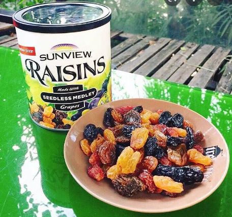 Nho khô Raisin Sunview nhập khẩu Mỹ, hũ 500g, nho kho 3 màu