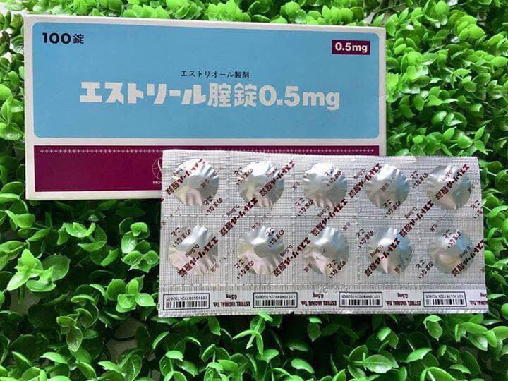 Hộp đựng Viên đặt phụ khoa nhật bản vỉ 10 viên Estoril 0.5mg - Chữa viêm nhiễm, se khít âm đạo