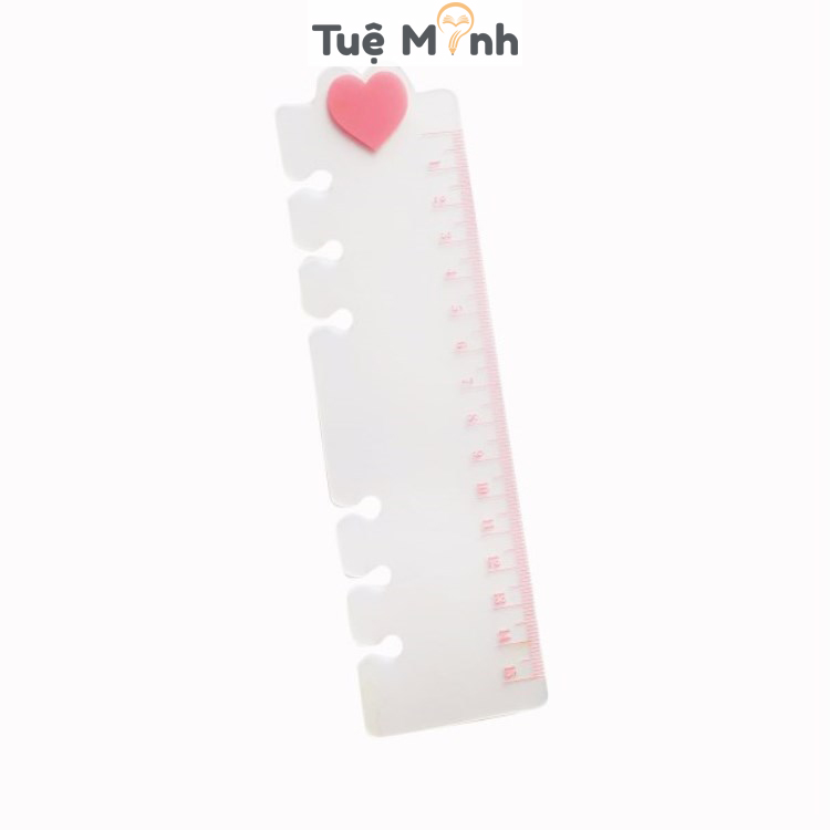 Thước kẻ gắn sổ còng a5 20cm trong suốt vpptueminh, phụ kiện sổ còng p02 hồng pastel