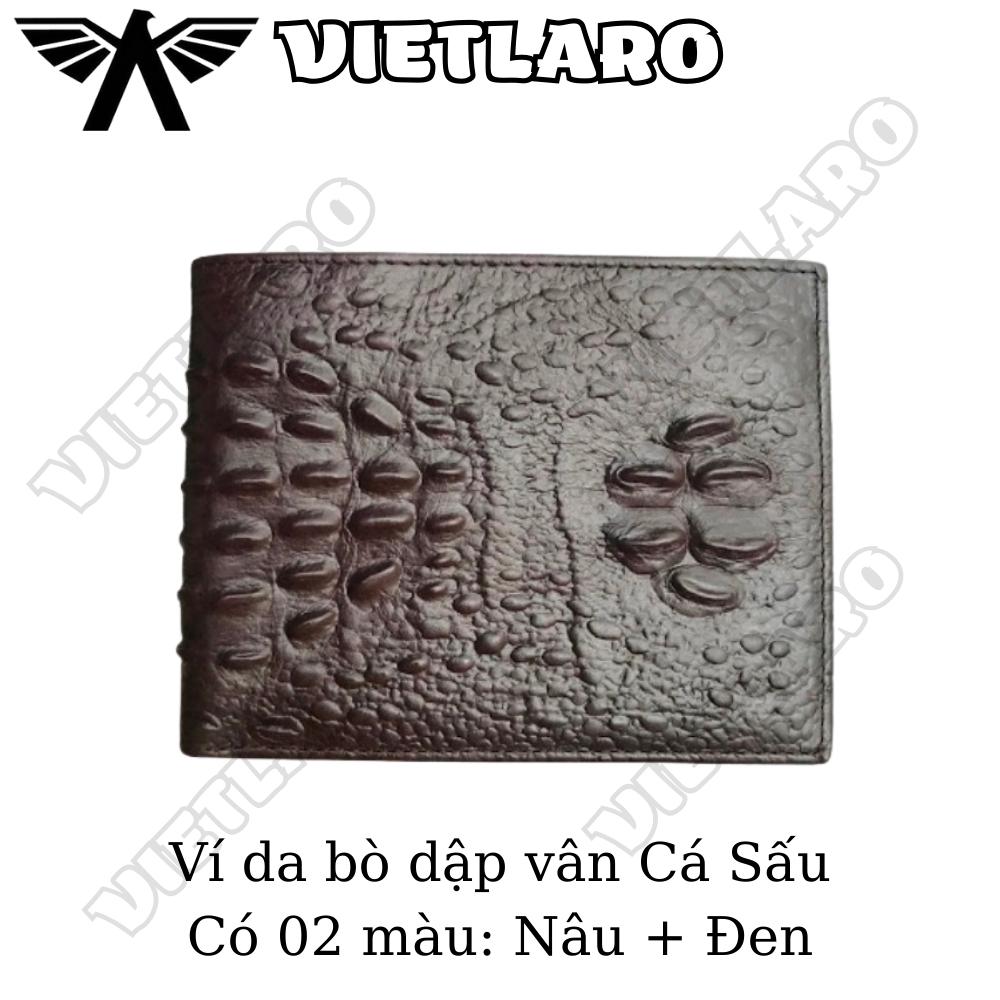 Ví da bò dập vân cá sấu có hộp sang trọng