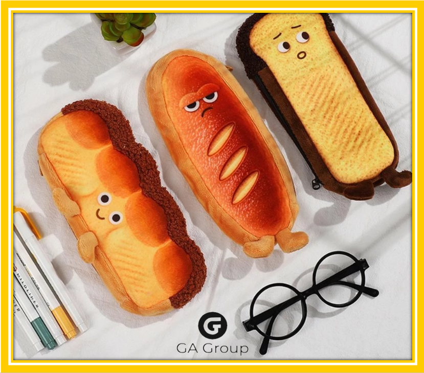 Túi Đựng Bút Hình Bánh Mì Hoạt Hình Ngộ Nghĩnh Siêu Cute