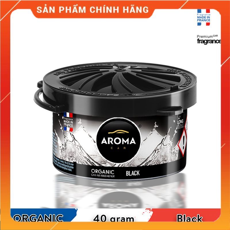 Sáp Thơm Nước Hoa Ô TÔ Aroma Car Organic 40g khử mùi xe hơi, nhà ở, văn phòng - Nhập khẩu EU - Black/ACO02