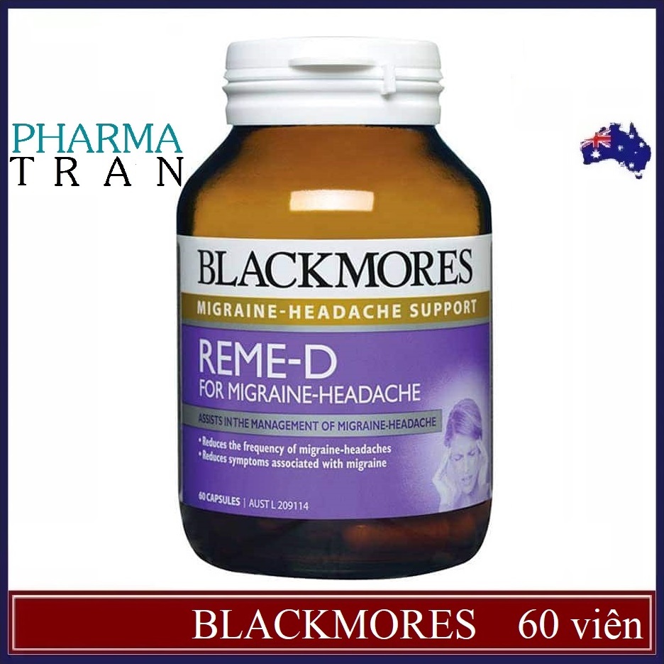 Viên uống Blackmores Reme D của Úc - giảm đau nửa đầu, đau tiền đình - 1 hộp/ 60 viên