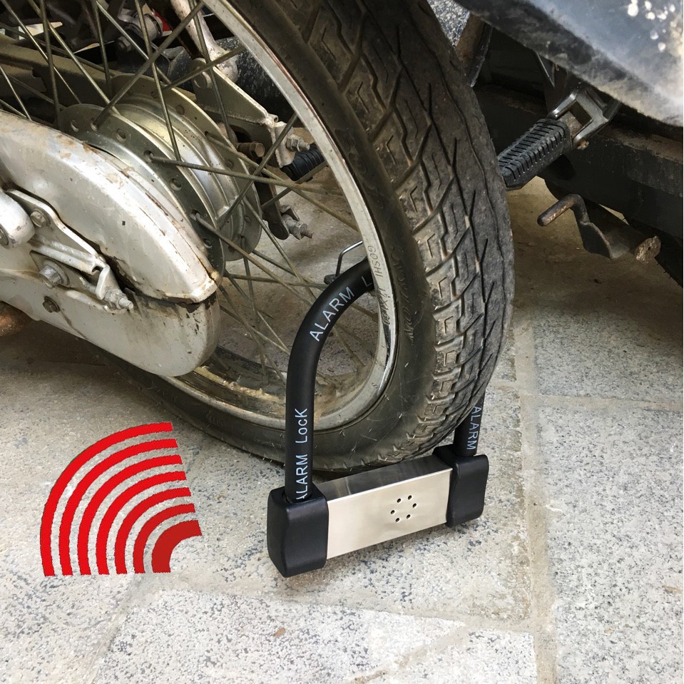 Khóa xe máy, khóa báo động âm thanh - Khóa chữ U báo động âm thanh chống trộm LK605