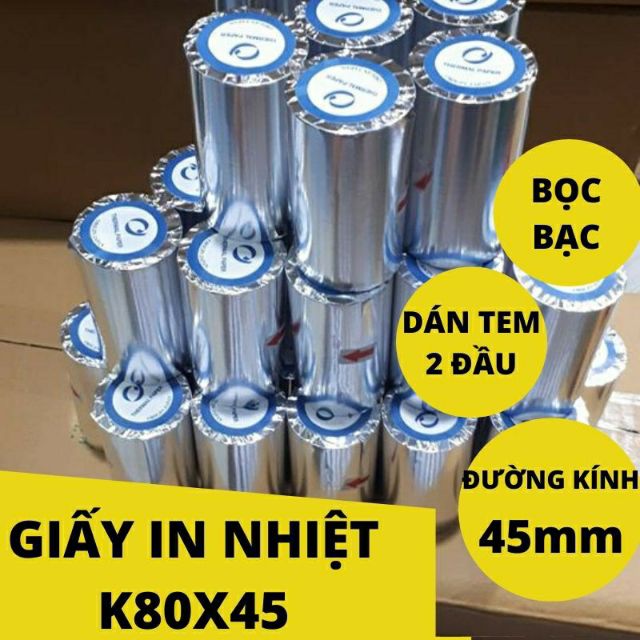 Giấy in nhiệt giấy in hoá đơn, Giấy in bill K80x45 thùng 100 cuộn