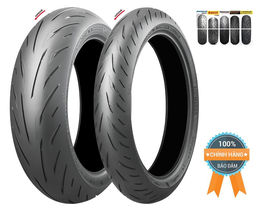 Vỏ Bridgestone Battlax Hypersport S22 120/160/180/190/200 mâm/vành 17 inch (Nhật Bản), không ruột (TL)