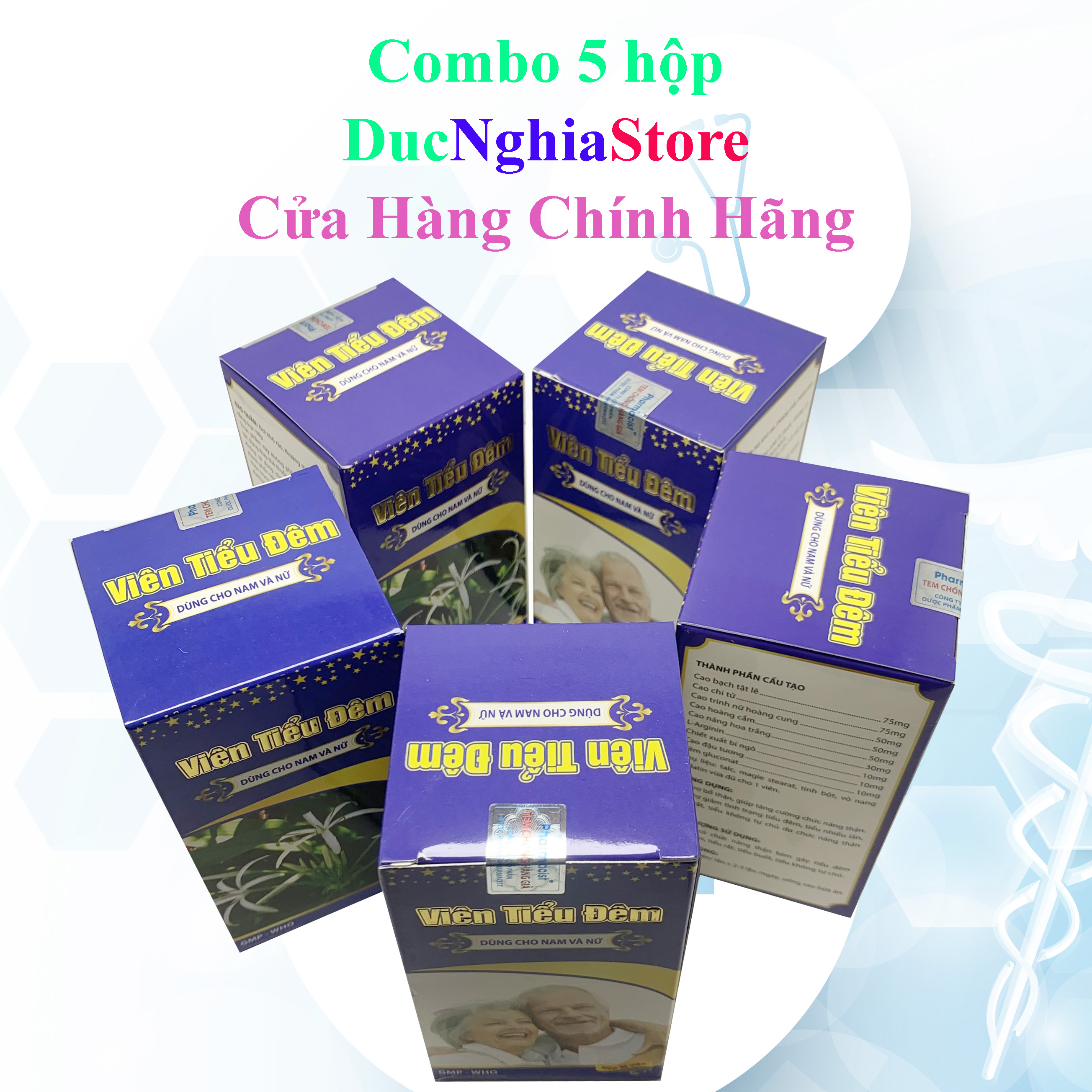 Combo 5 lọ - Viên tiểu đêm - Hỗ trợ bổ thận, giảm tiểu đêm - lọ 30 viên