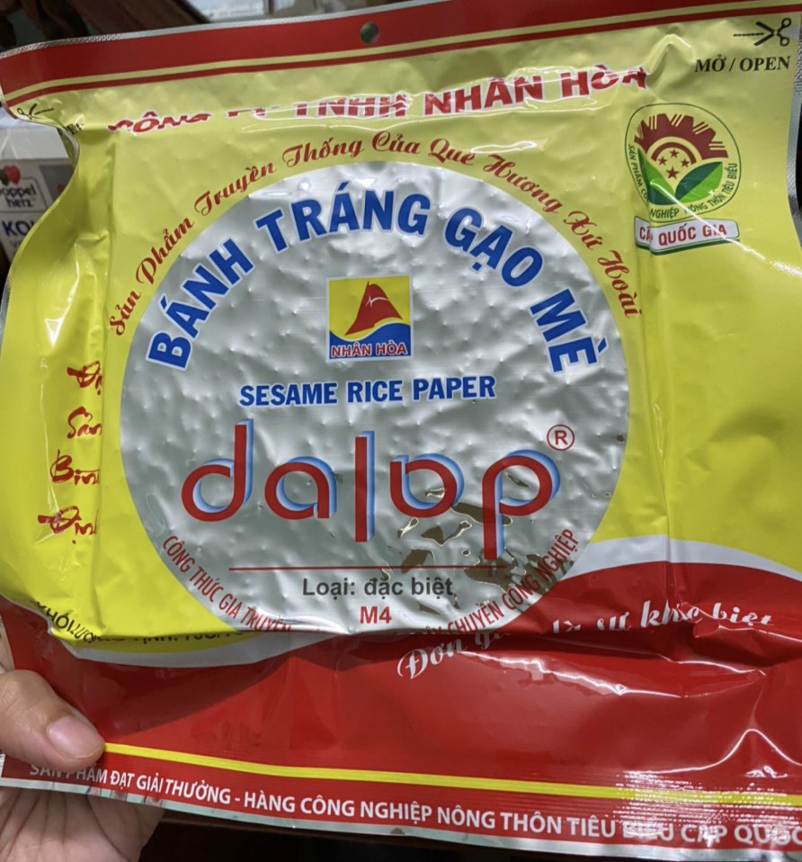 COMBO10 bịch (gói) bánh tráng gạo mè , bánh tráng dừa nướng sẵn Dalop - Bình Định-shopmemin