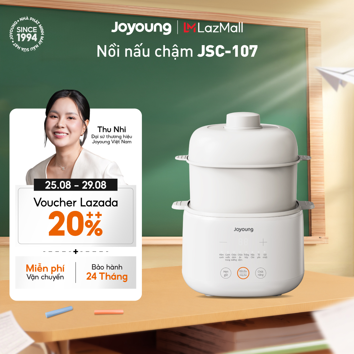 Nồi nấu chậm Joyoung JSC-107 | Dung tích 1L | Công suất 200W