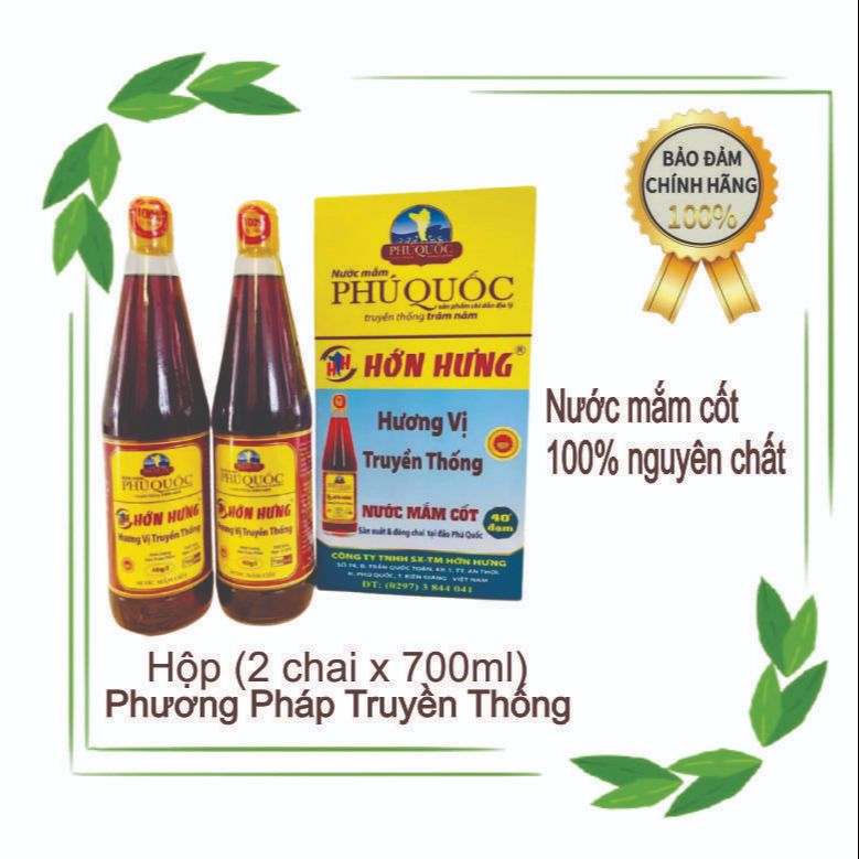 1 Hộp 2Chai *700ml Nước mắm phú quốc- Nước mắm nguyên chất-theo phương pháp truyền thống -nước mắm không tạp chất