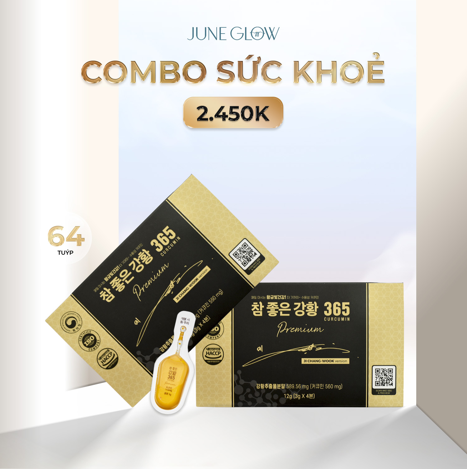 Combo 2 hộp tinh nghệ nano 365 premium - 32 tuýp/hộp - 96g