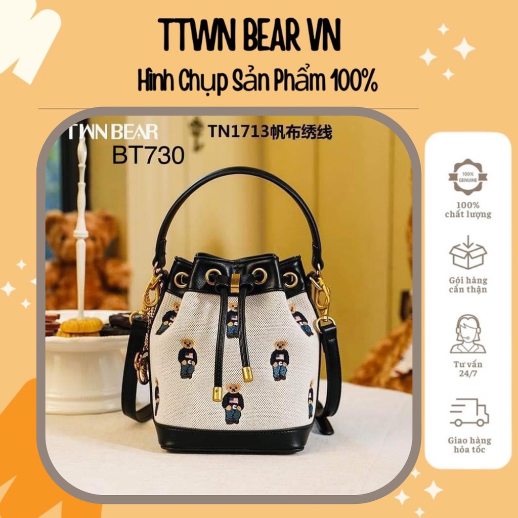 Ttwn bear túi canvas bánh ú tn-1713 - di di lê - sẵn ship