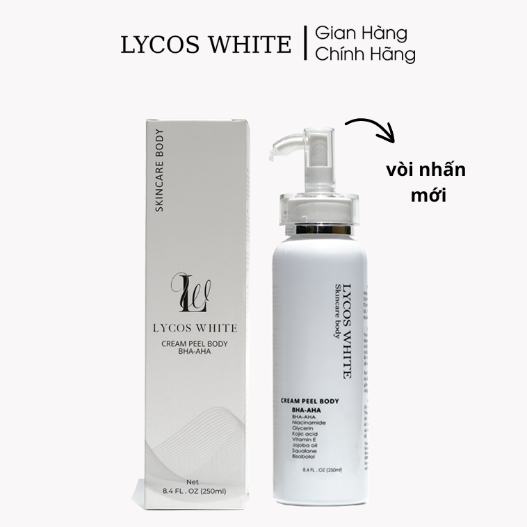 Tinh chất peel dưỡng body bha aha - không bong tróc dưỡng body lycos white