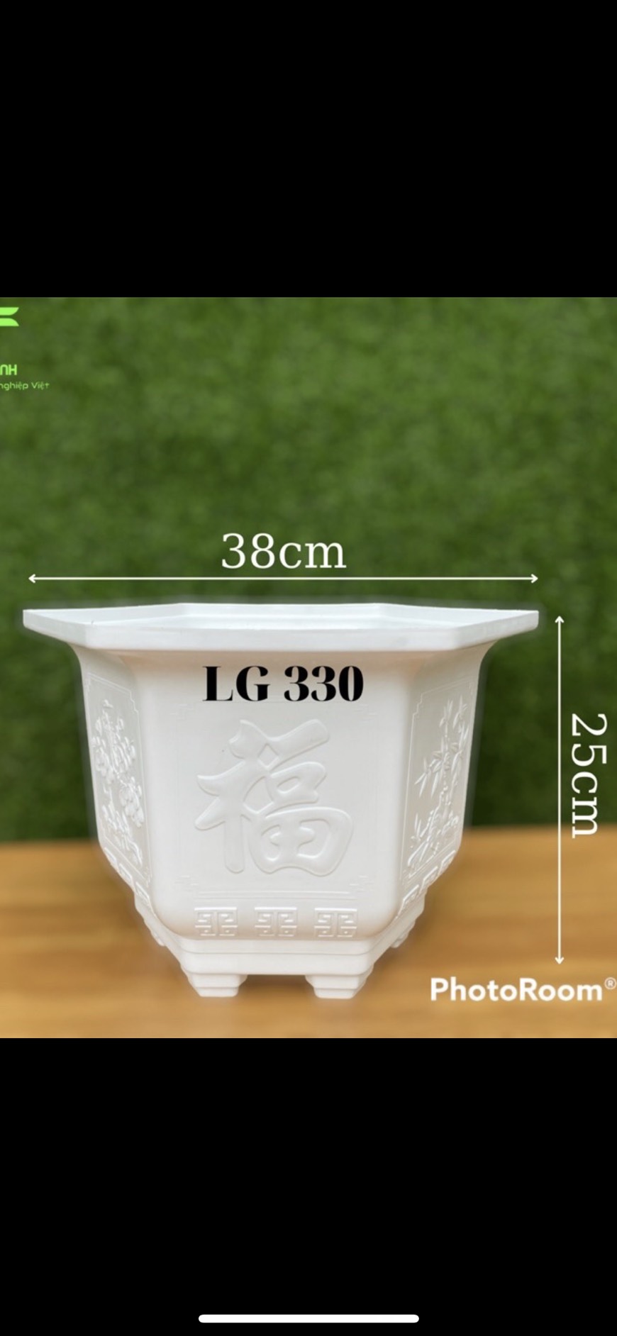 Chậu nhựa trồng cây 5 cái lục giác 330 màu trằng loại dày dặn
