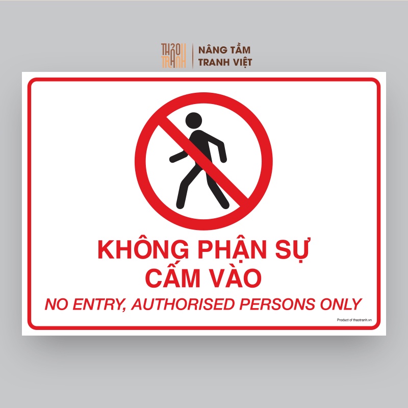 Biển decal cảnh báo không phận sự miễn vào - do not enter - dán kính
