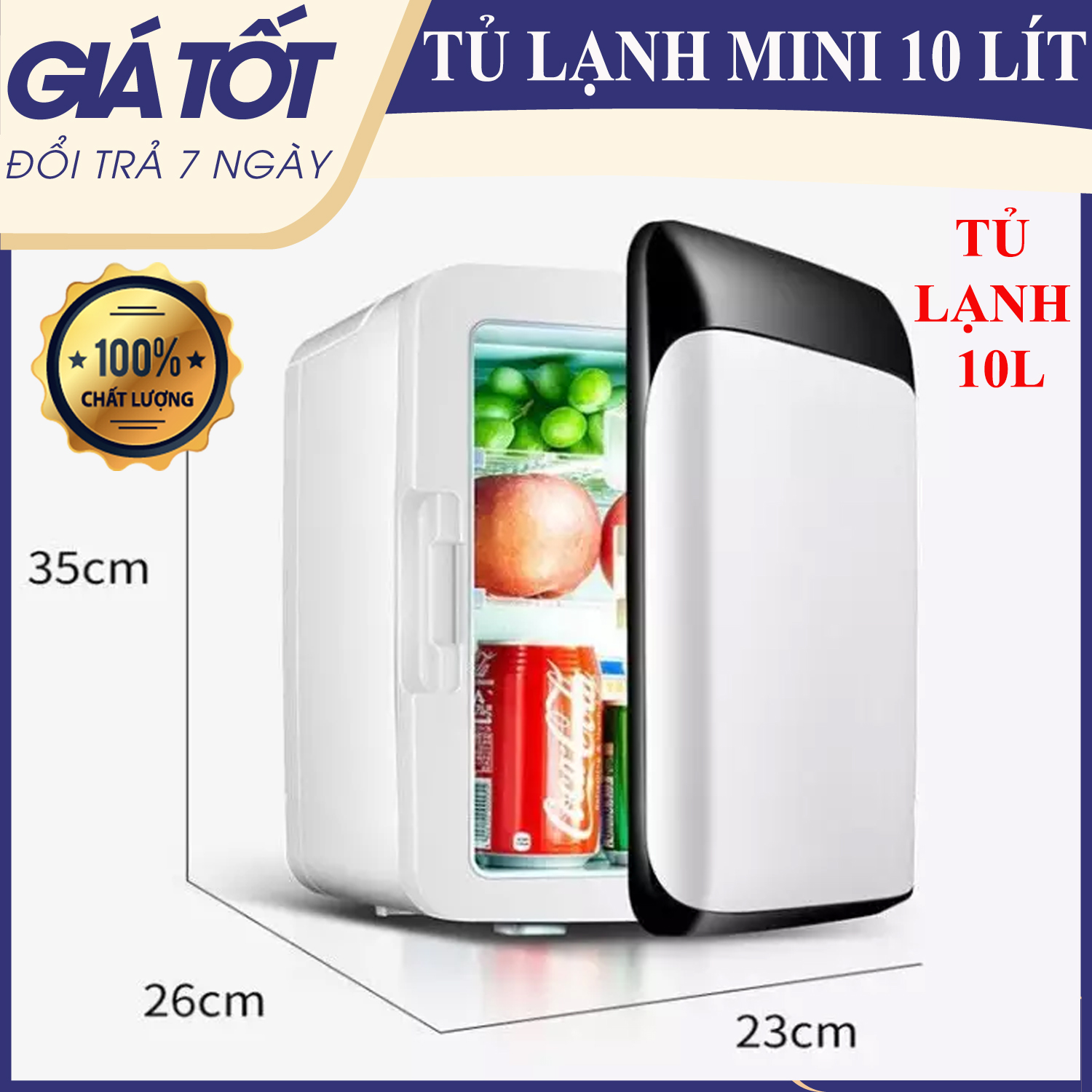 Tủ lạnh mini 2 Chiều Nóng Lạnh Dùng Trong Nhà Và Trên Xe Hơi - 10 Lít - Tủ lạnh, tủ mát mini dùng cả trong nhà, trên oto, xe hơi ( hai chiều nóng lạnh) Cao cấp . BH UY TÍN 1 ĐỔI 1
