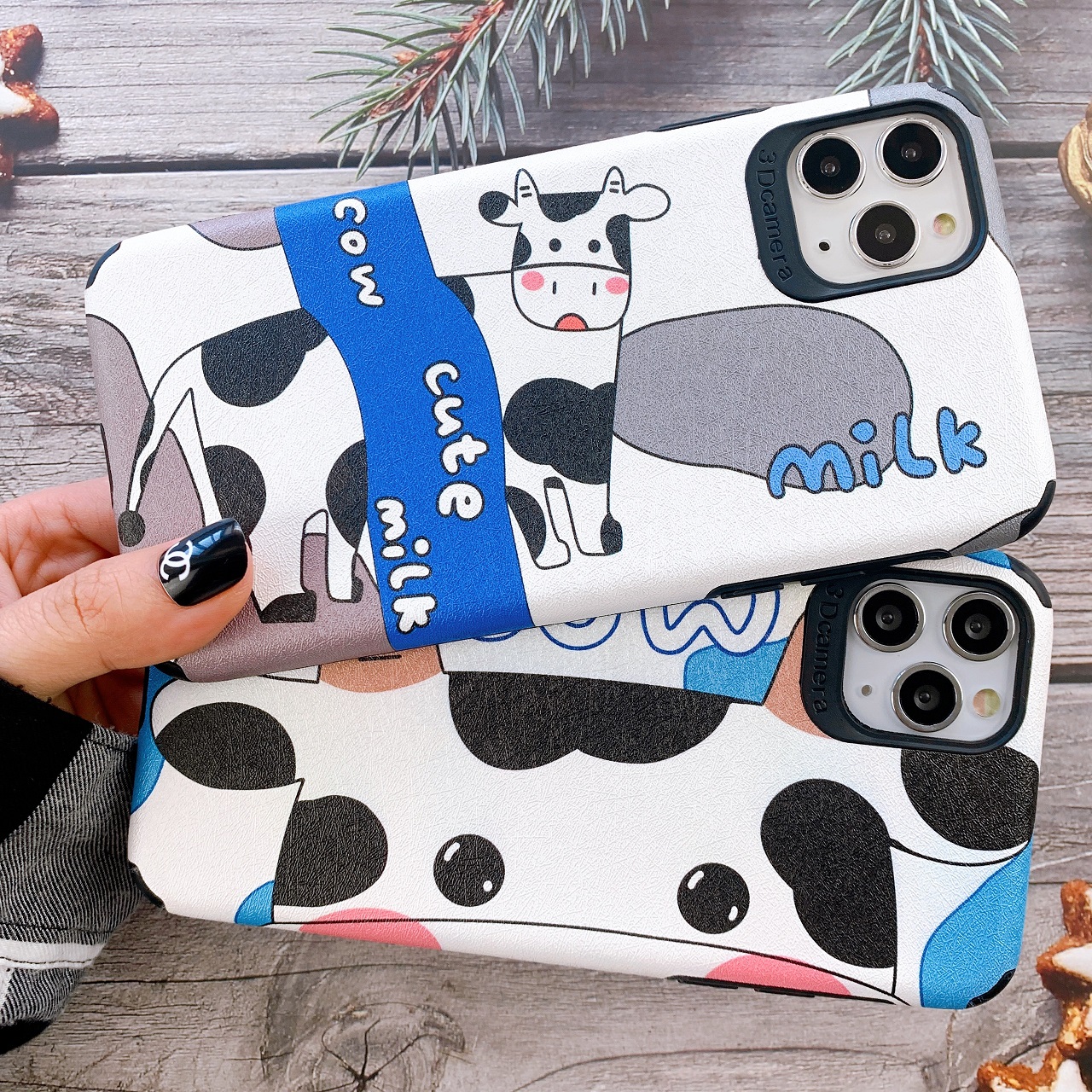 Ốp lưng da imd cute cow