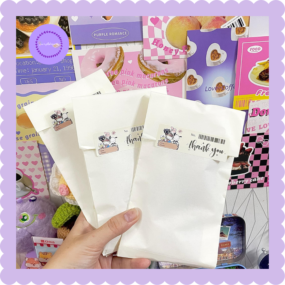 Túi mù blindbox chứa dụng cụ học tập sổ, thước, gôm, note... độc quyền purpleheartbora