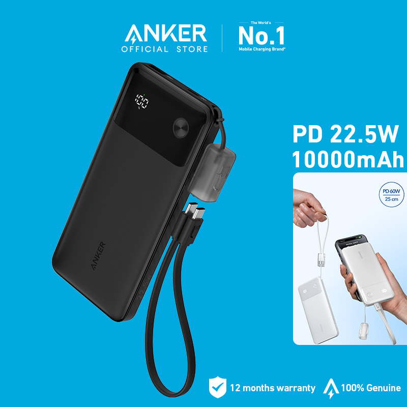 Anker PD 22.5W Portable Charger USB-C Power Bank 10000mAh with 30W Power Delivery Power Bank for iPhone 15 pro max 14 13 12 11 Realme Xiaomi