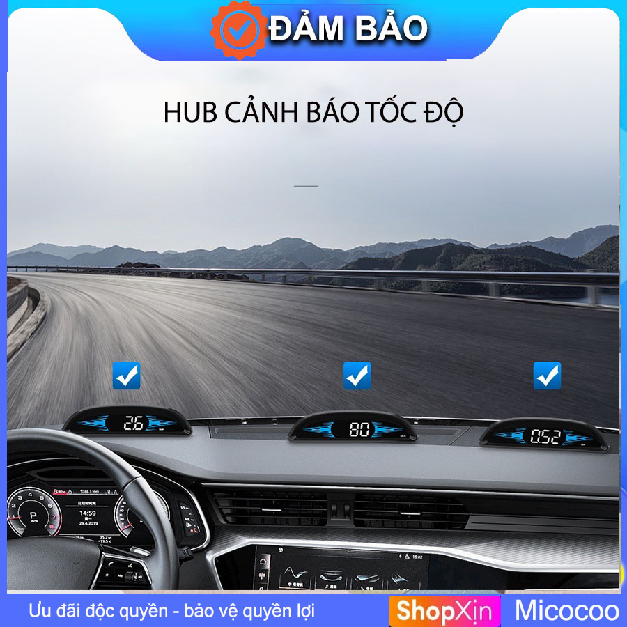Thiết bị báo tốc độ ,Thiết Bị Cắm Cổng OBD HUB, Hub báo tốc độ và nhiệt độ nước, báo động khi quá tốc độ