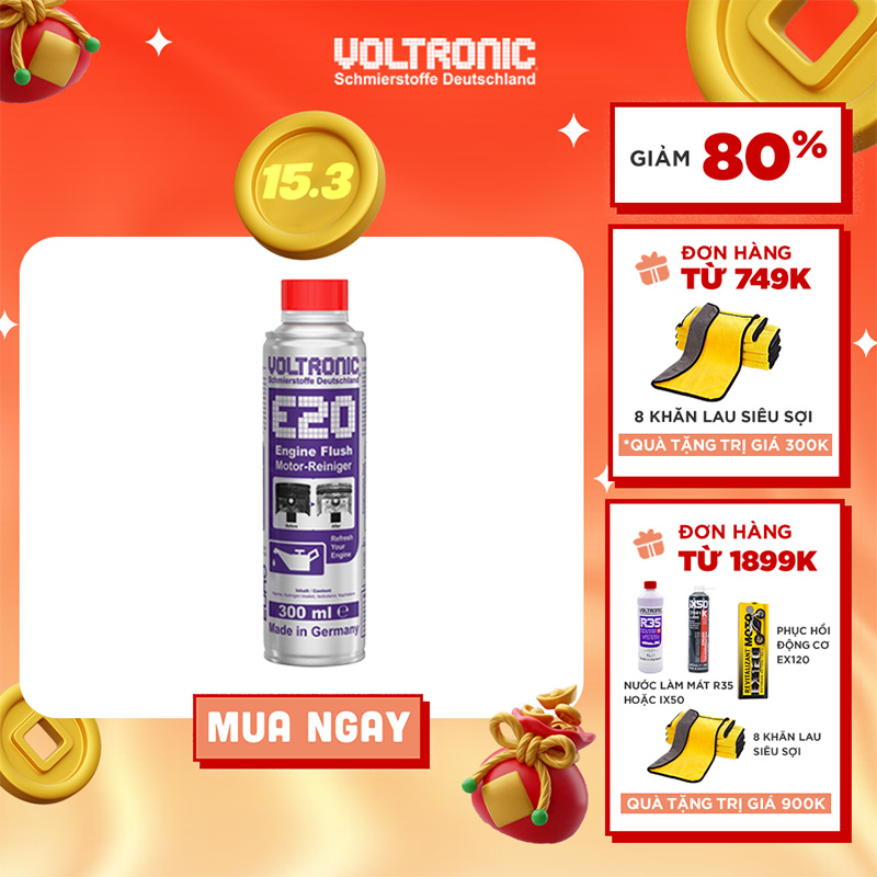 Phụ gia vệ sinh súc rửa động cơ nhập khẩu đức voltronic e20 engine flush