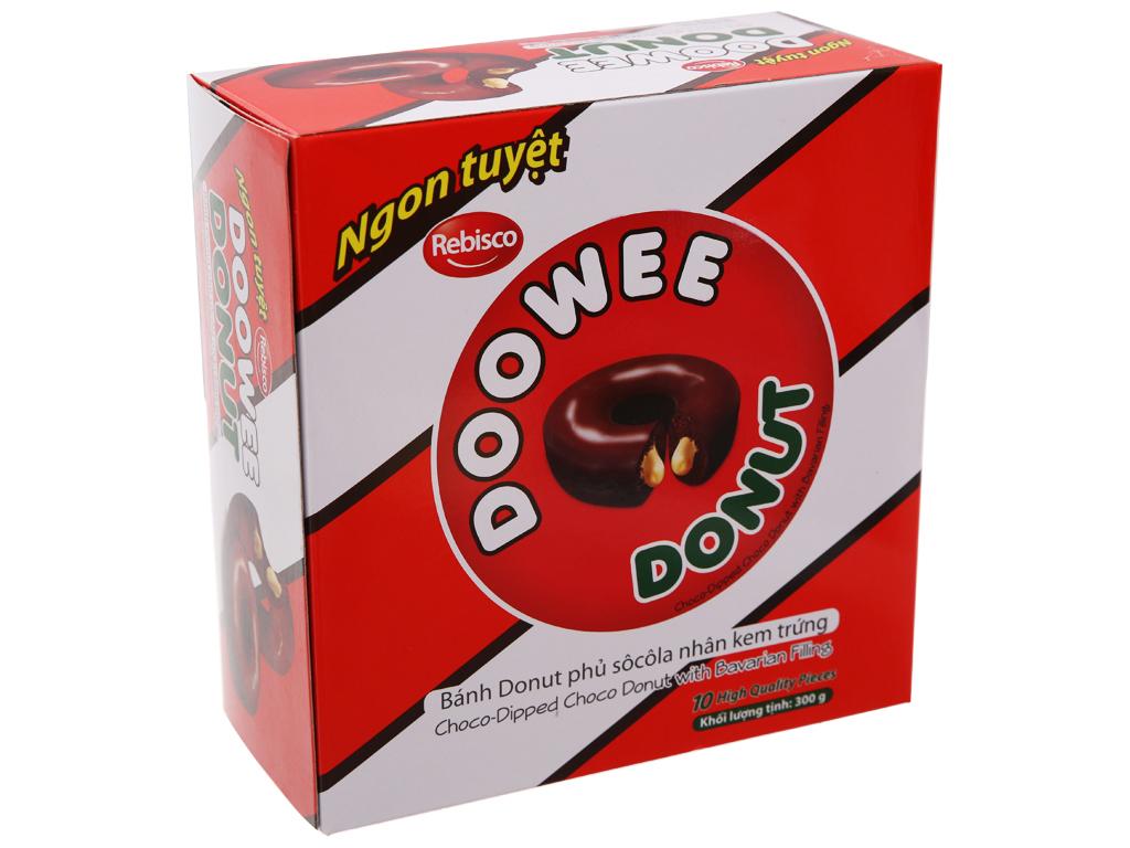 Bánh Donut Doowee Phủ Sôcôla Nhân Kem Trứng 300g