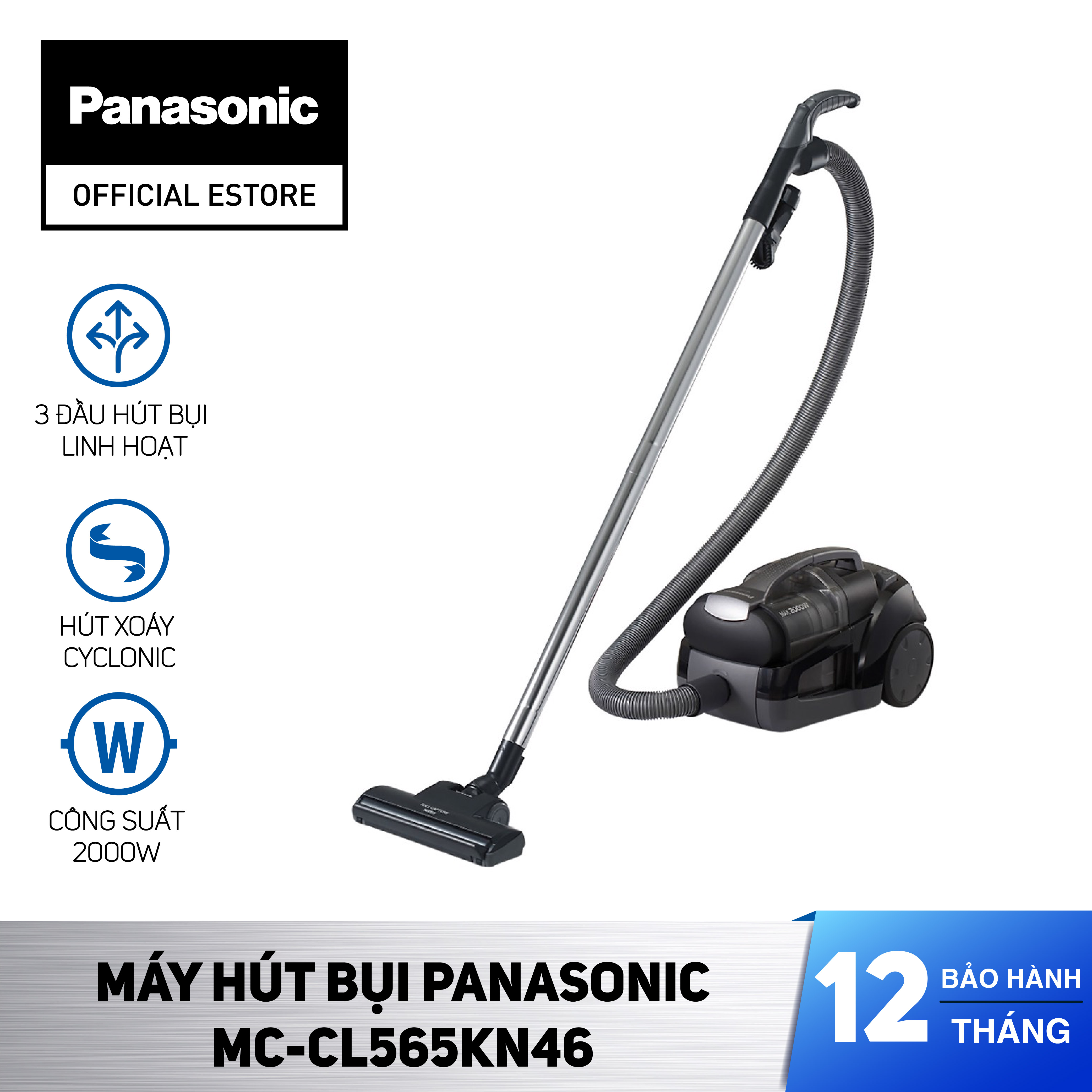 Máy hút bụi panasonic mc-cl565kn46 - bảo hành 12 tháng - hàng chính hãng