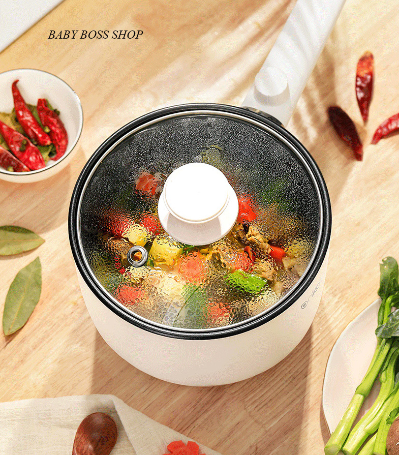Nồi nấu mỳ nồi điện đa năng nồi lẩu mini cao cấp chống dính hiệu quả dung tích 1.5 lít