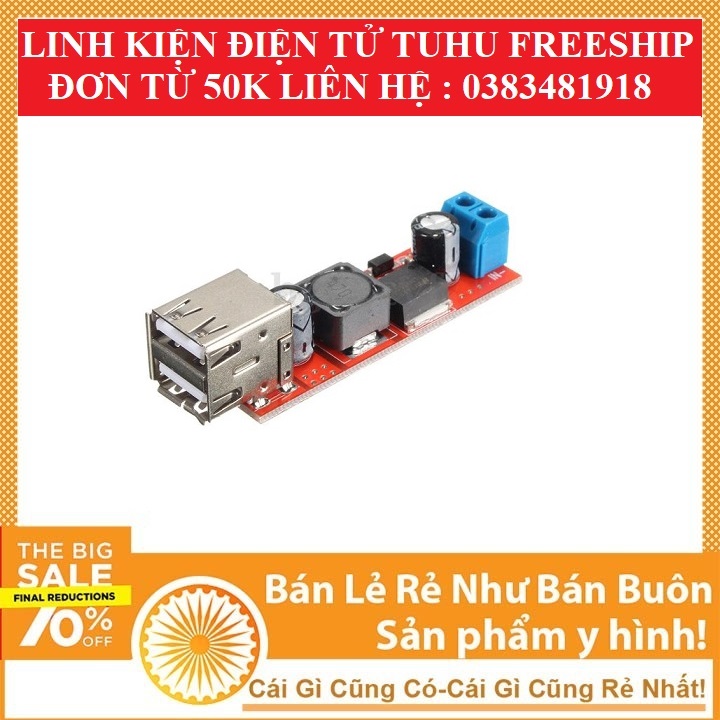 Mạch Hạ Áp 3A 2 Cổng USB chế sạc ô tô, sạc dự phòng linh kiện điện tử tuhu 3m