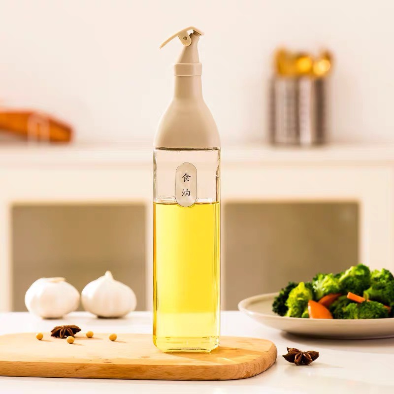 Chai thủy tinh đựng dầu ăn chiết rót dầu 500ml-Bình thủy tinh loại cao đựng dầu ăn chiết rót dầu