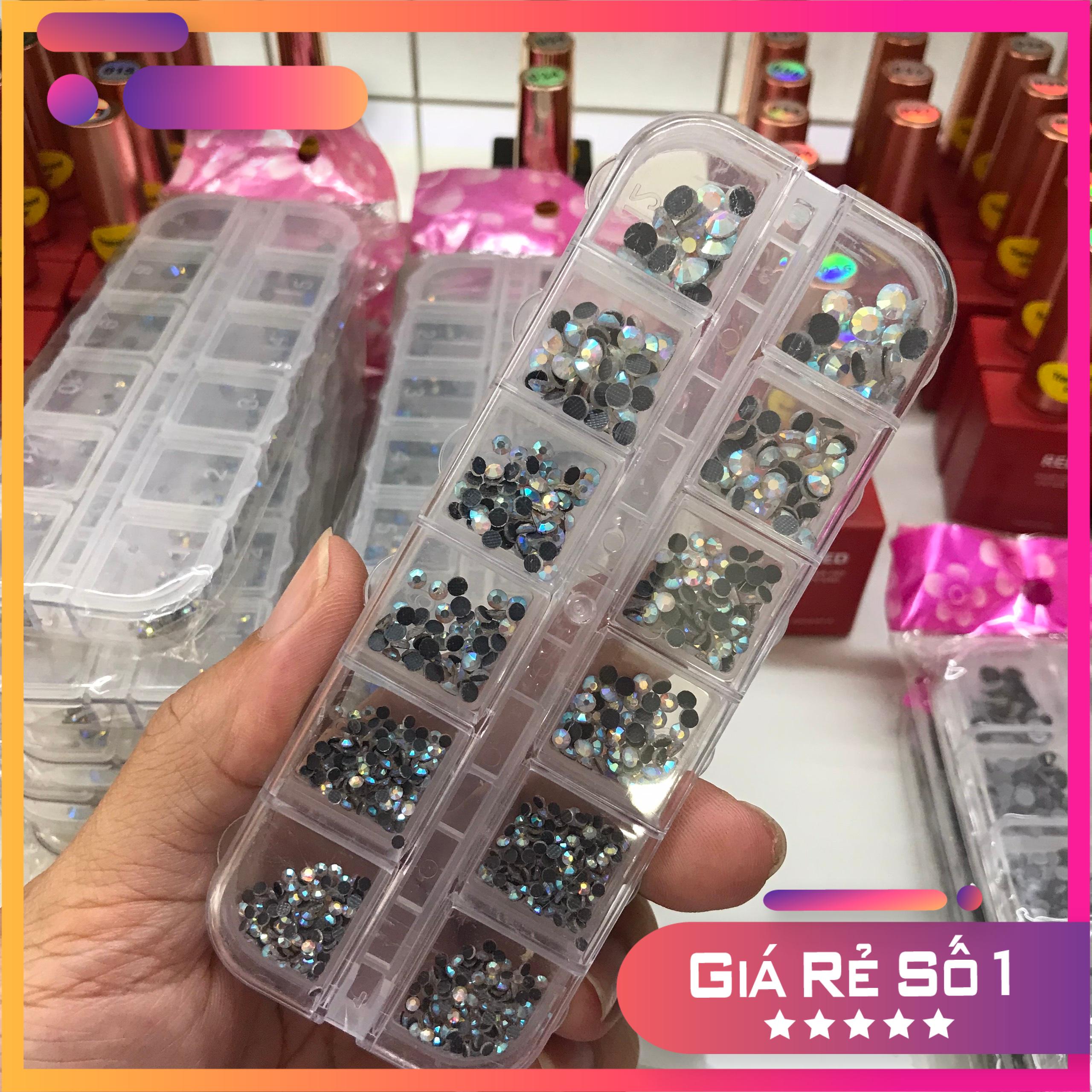 Set đá chân keo 12 ô mix size siêu sáng