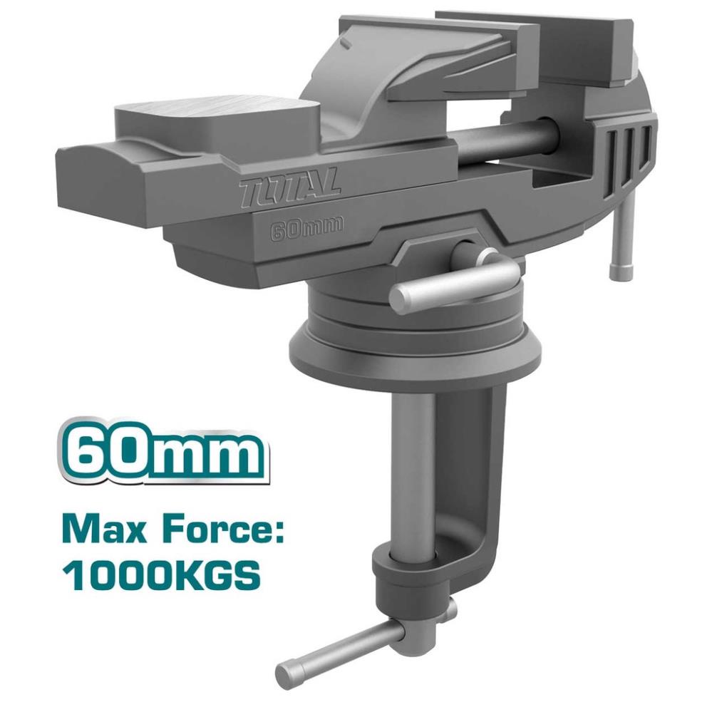 Êtô kẹp total chính hãng tht6126 ê tô cơ khí kích thước bàn xoay 60mm lực kẹp tối đa 1000kgs