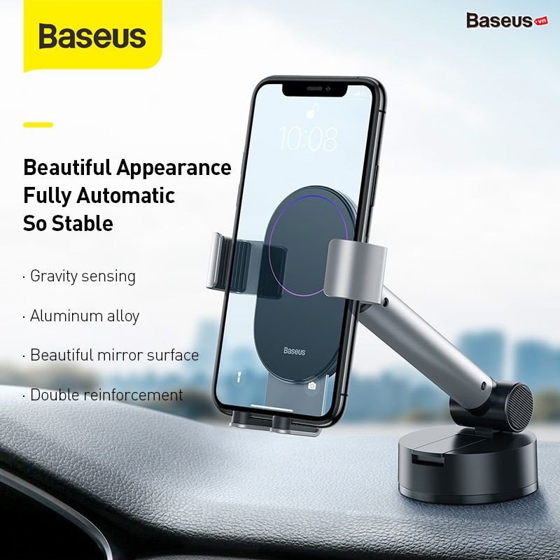 Giá đỡ điện thoại trên xe hơi ôtô - Baseus Simplism Gravity Car Mount - loại hút chân không gắn kính hay táp lô sang trọng đẳng cấp
