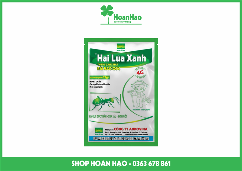 Hai lúa xanh 25gr - Diệt trừ kiến, sâu đục thân
